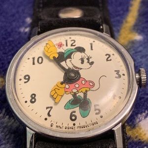 Minnie Mouse Disney Vintage 1970 Watch Leather